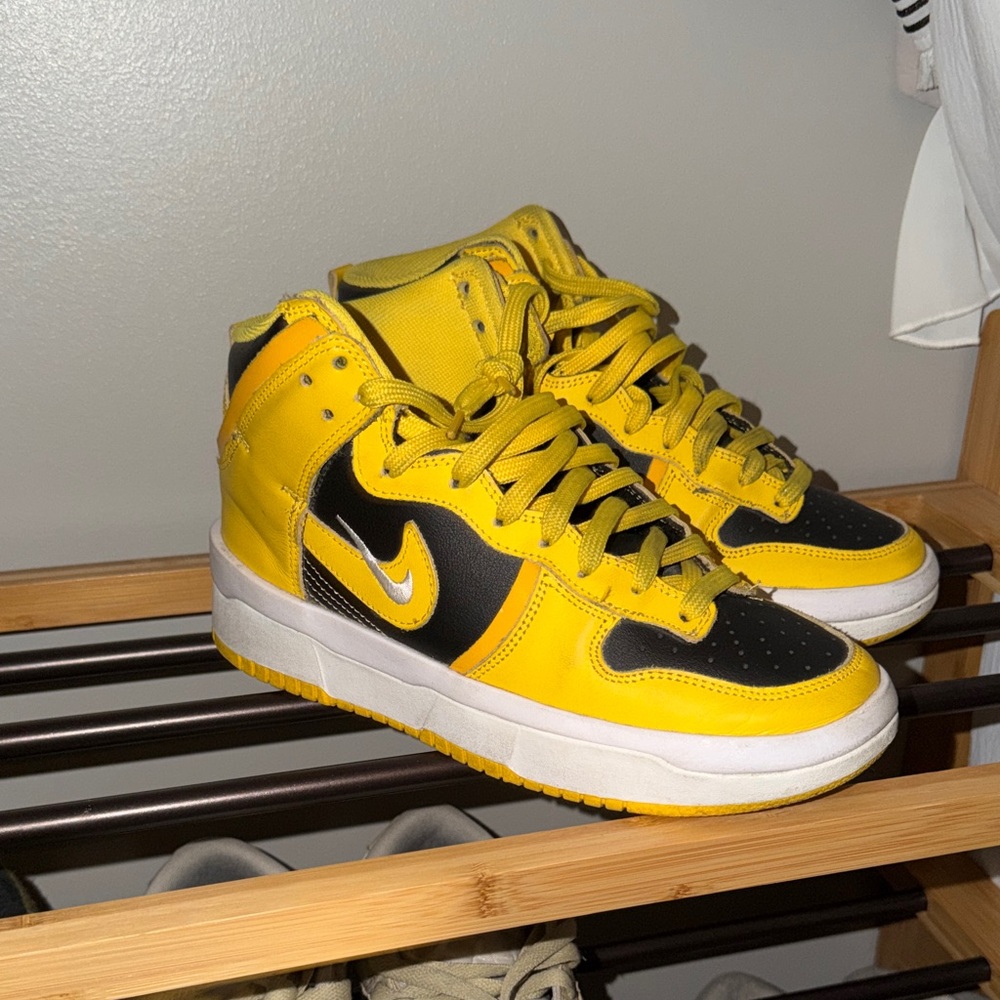 Nike Kids Black and Yellow High-Top Sneakers